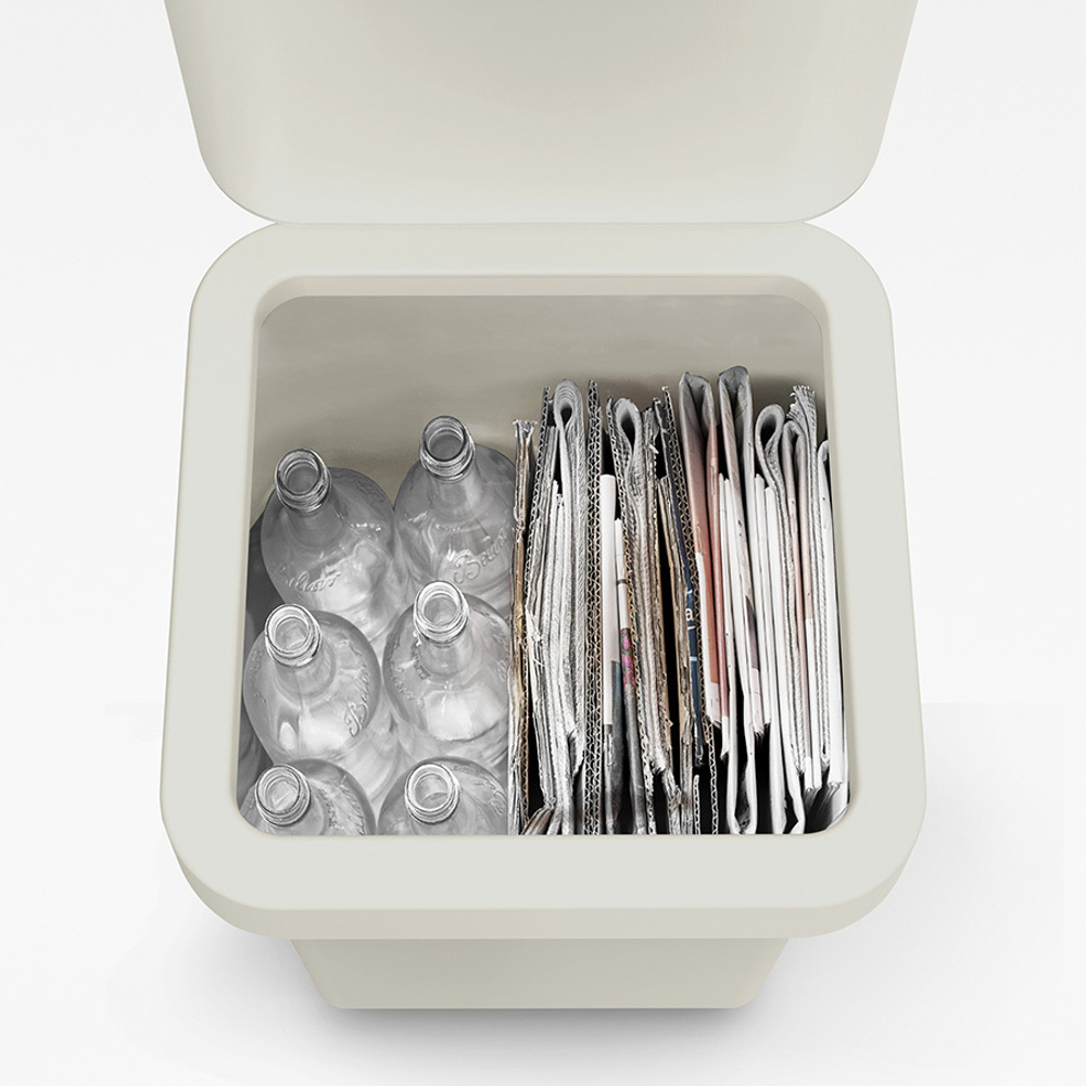 Контейнер для мусора с двумя баками 40л Joseph Joseph Totem Pop белый