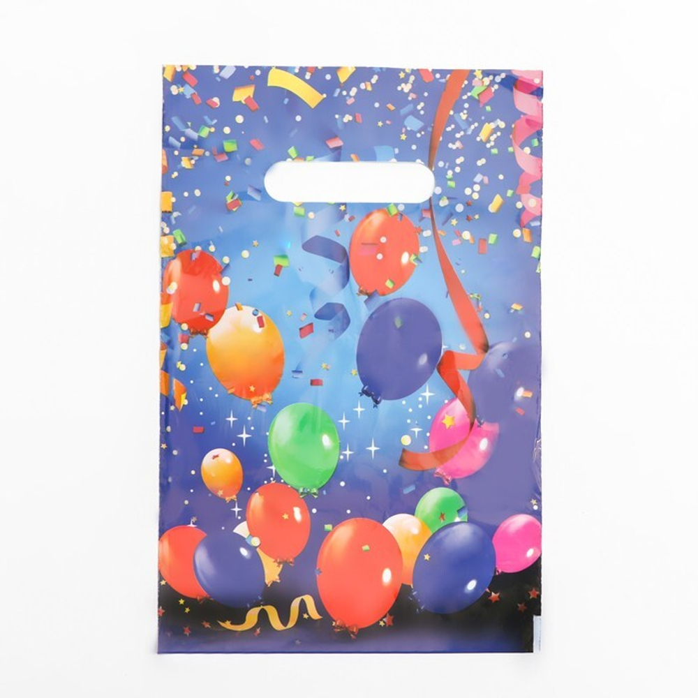 Пакет полиэтиленовый «Праздничные шары», с вырубной ручкой, 20×30 см, 30 мкм
