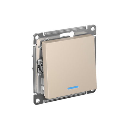 Переключатель 1-кл. AtlasDesign (сх. 6а) 10AX с подсветкой механизм песочн. SE ATN001263