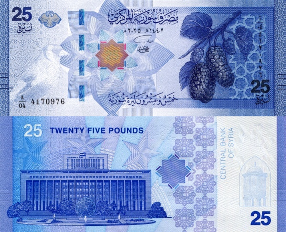 Сирия 25 фунтов 2025 Здание Центрального банка Сирии UNC