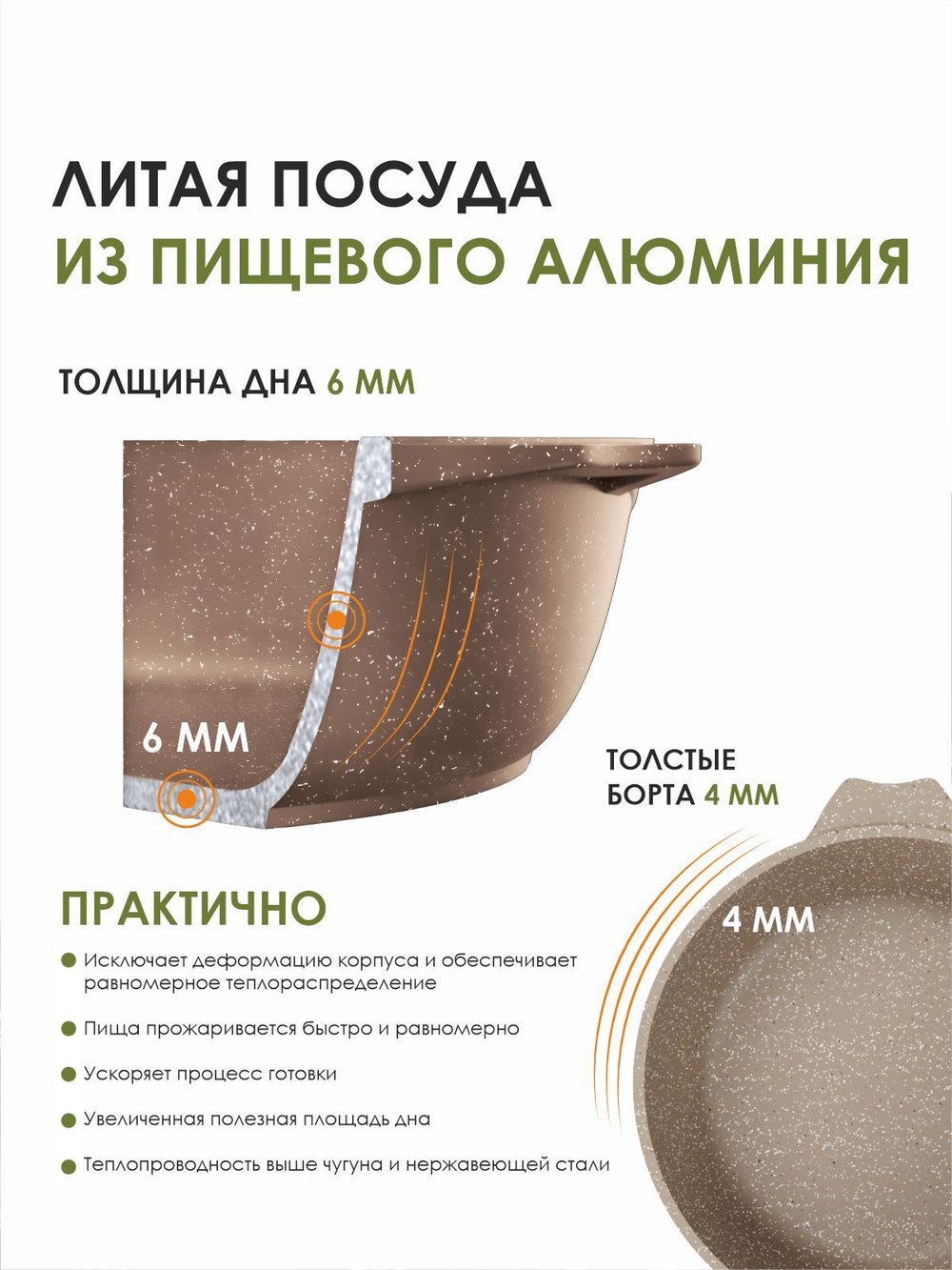 Жаровня "Мечта"Гранит с крышкой от 2л до 6л