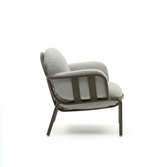 Садовое кресло Joncols серое с зеленой алюминиевой отделкой