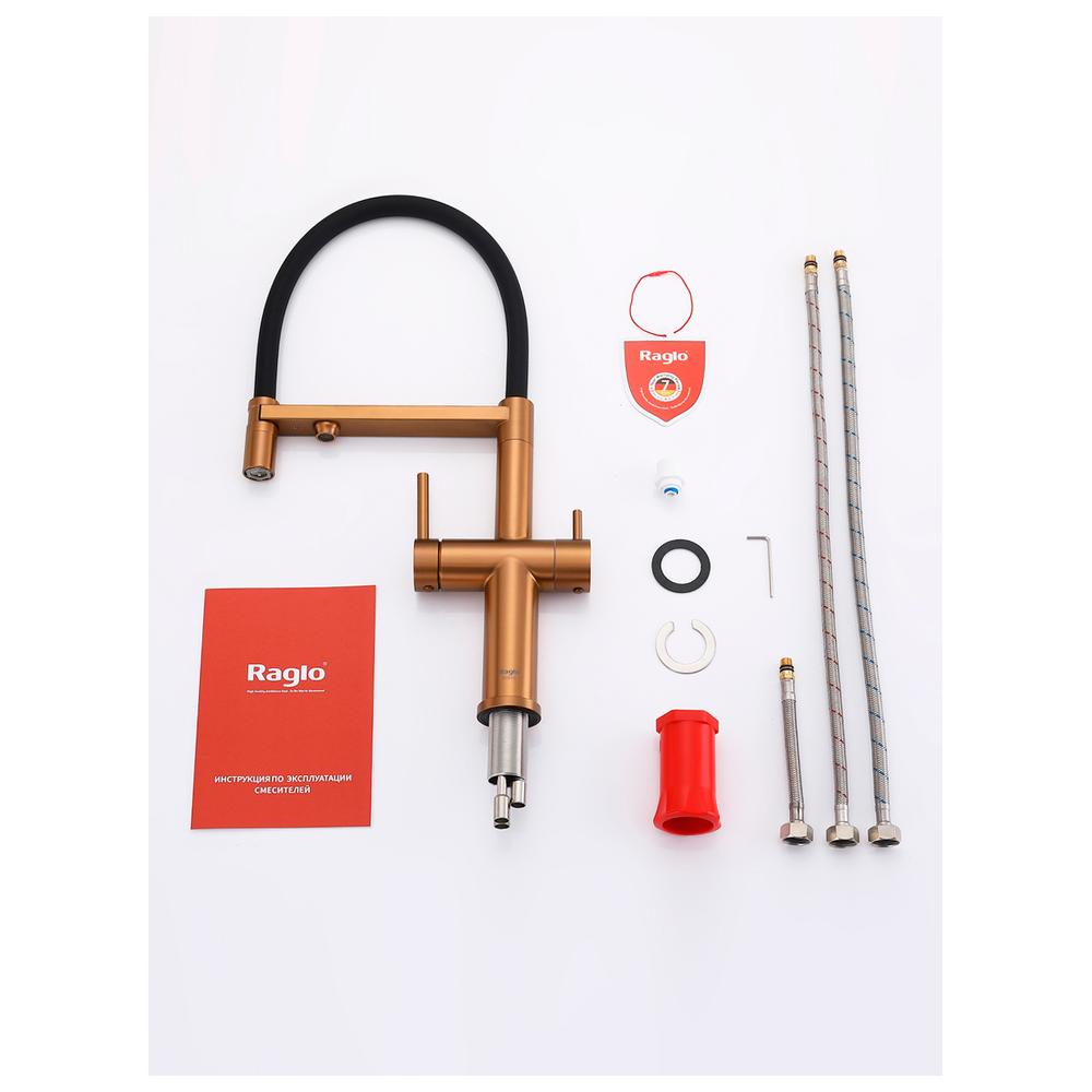 Смеситель для кухни с подключением фильтра Raglo R20.63.33, матовая медь