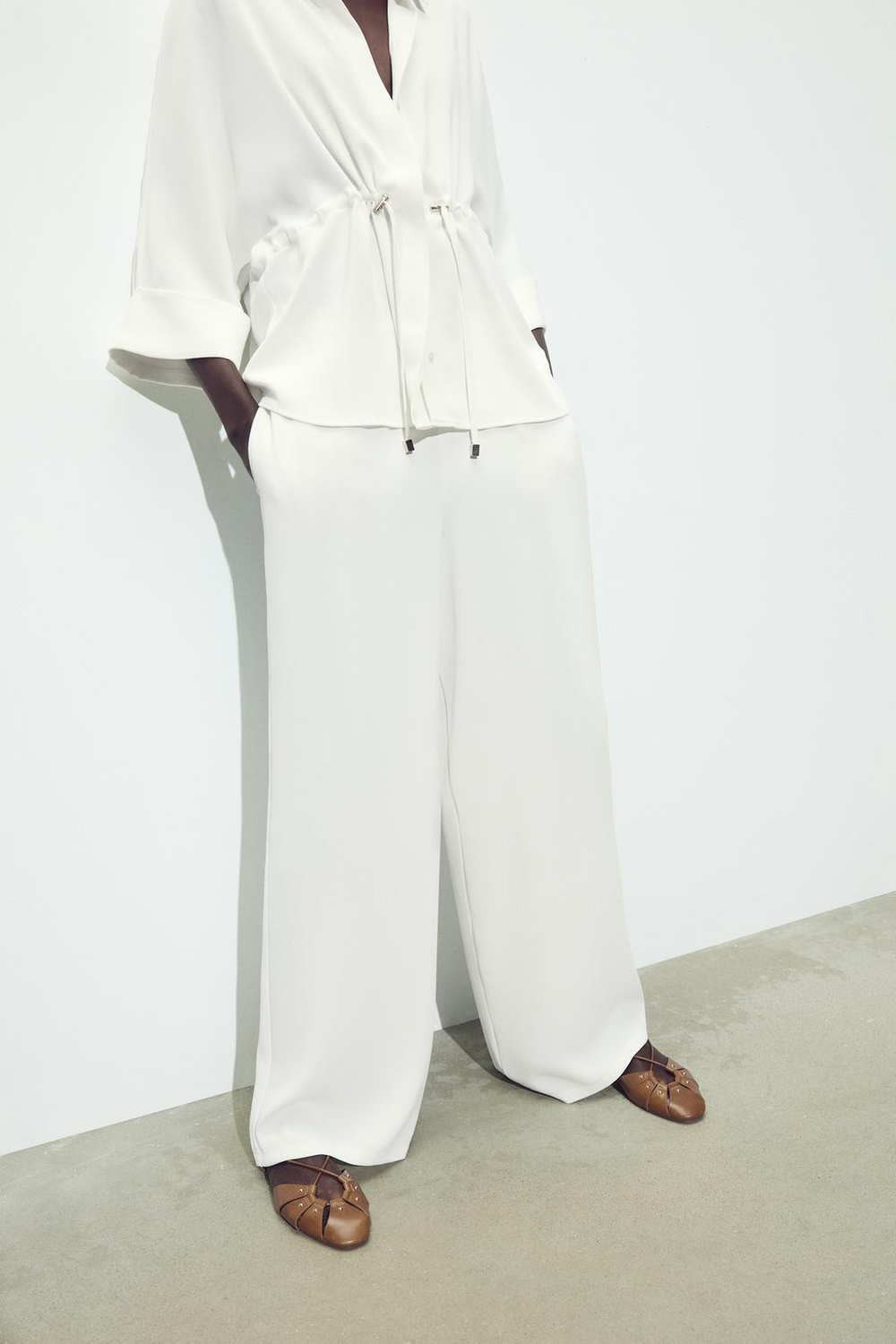Брюки wide leg из крепа