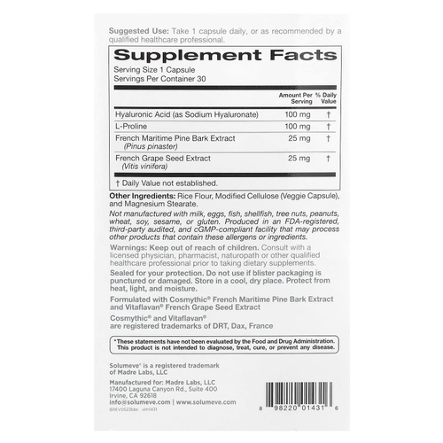 Solumeve, Beauty Blossom Complex, 30 растительных капсул