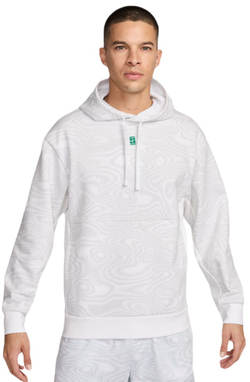 Мужская теннисная кофта Nike Court Heritage Dri-Fit Fleece Tennis Hoodie - белый