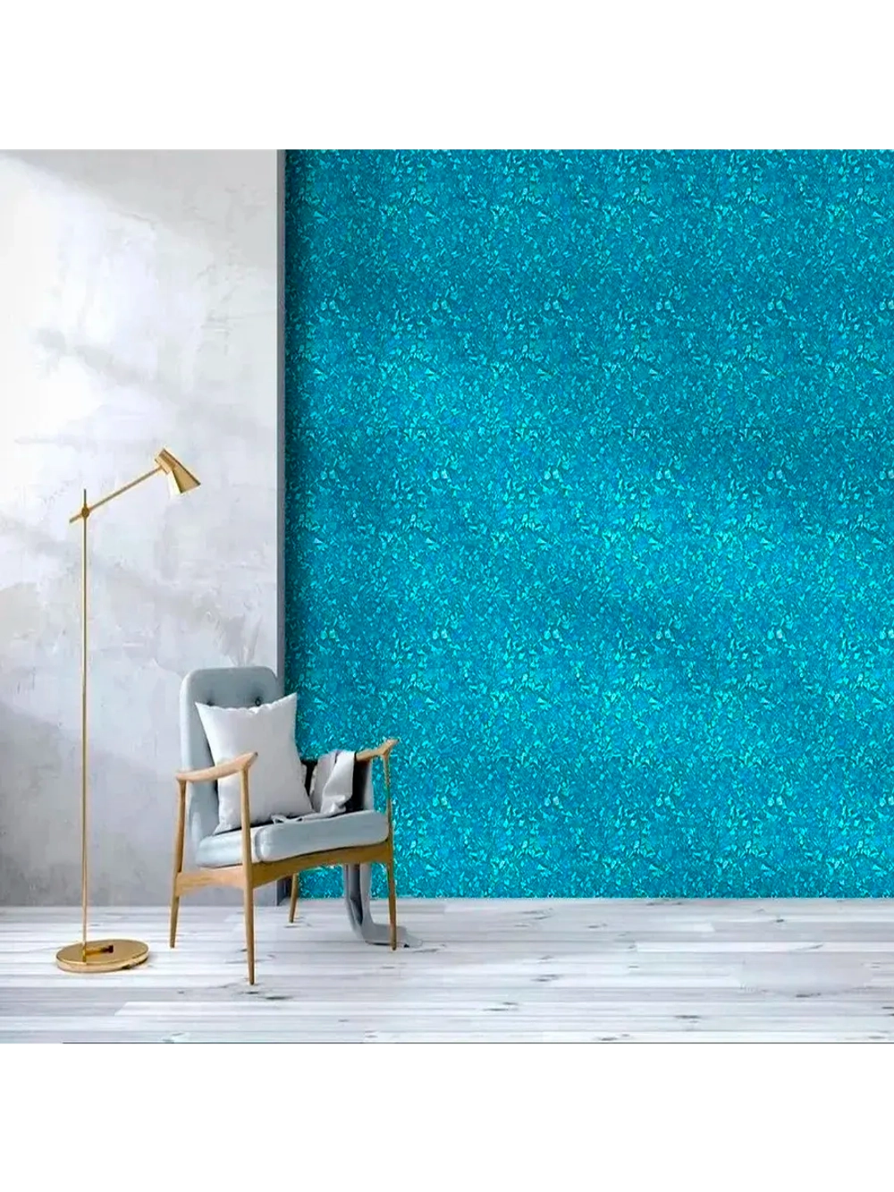 Жидкие обои LWDecor бирюзовый цвет