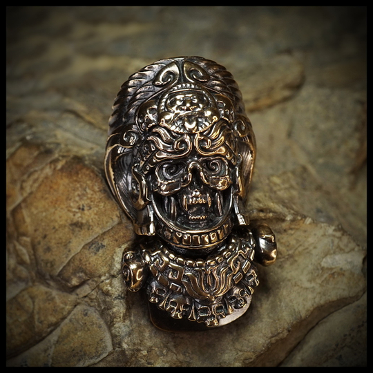 Замок для браслета из паракорда или кожи "Кукулькан" бронза