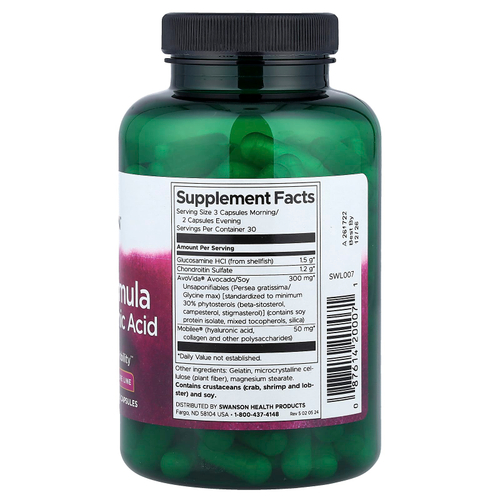 Swanson, средство для суставов с гиалуроновой кислотой, 150 капсул