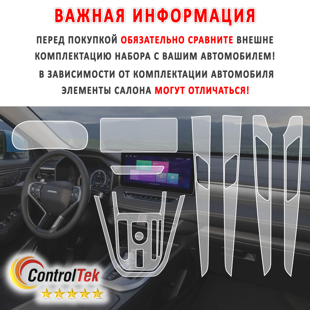 HAVAL JOLION (2021) - комплект защитных пленок 4 в 1. Пленка защитная ControlTek HYBRID со слоем TOP COAT. Толщина: 6 mil. (175 мкм.)