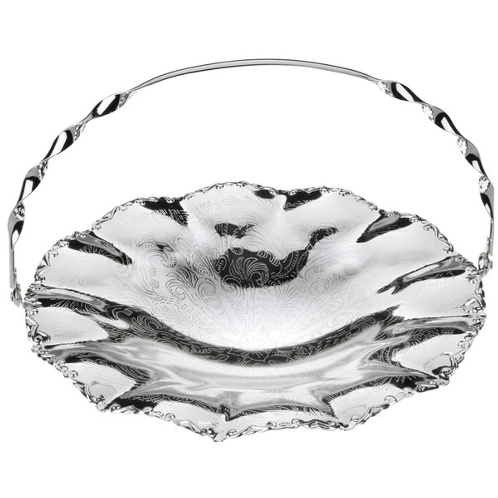 Блюдо для торта круглое с ручкой 23см Queen Anne волнистый борт