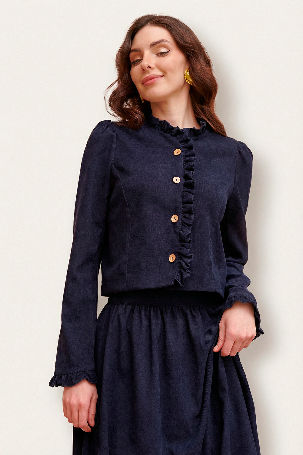 Жакет вельвет укороченный