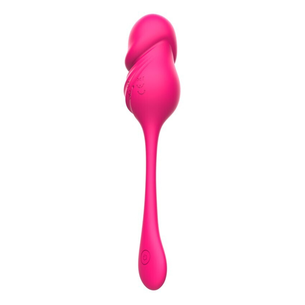 Розовое фигурное виброяйцо с пультом ДУ (Цвет: розовый)