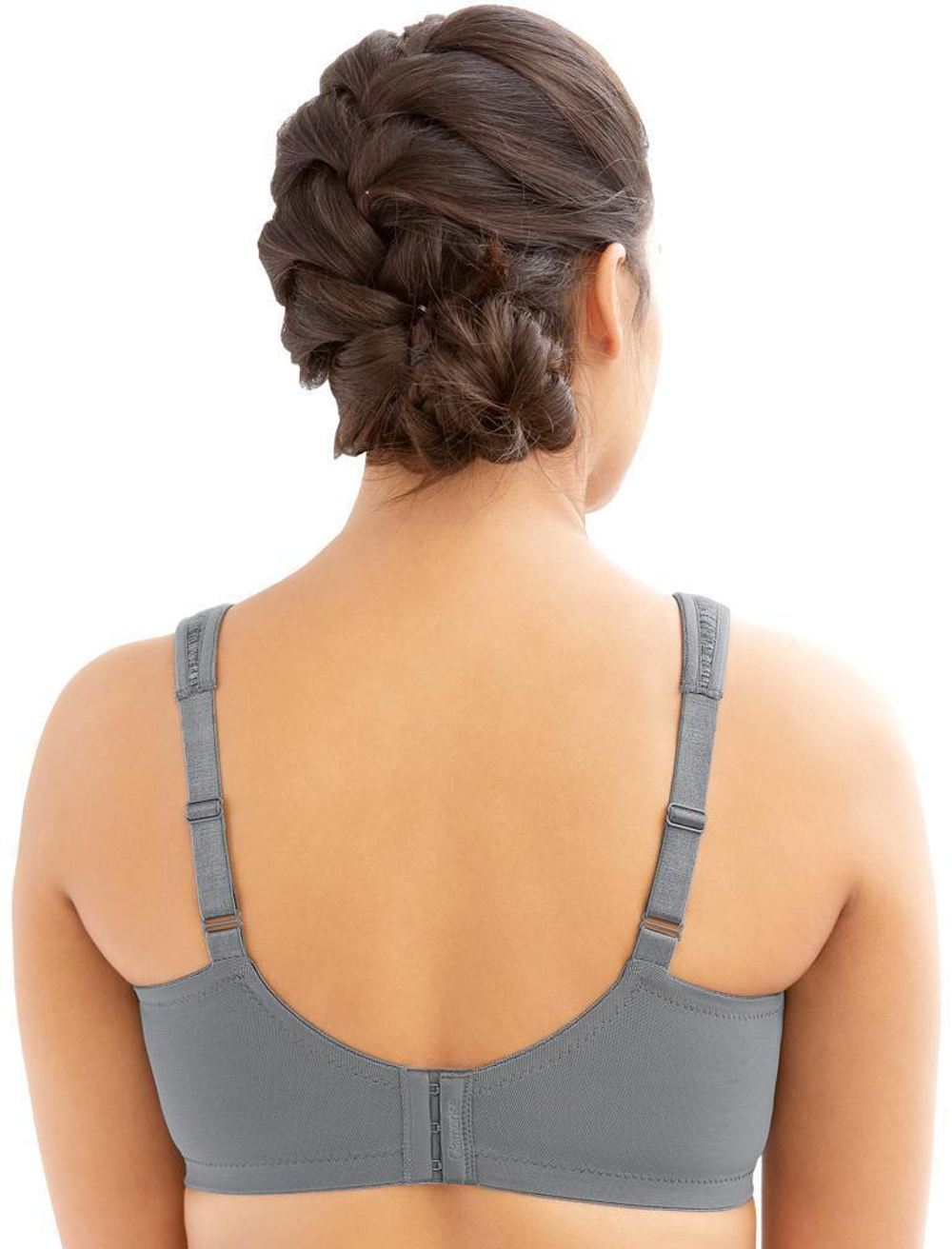 Комфортный поддерживающий бюстгальтер с кружевными вставками (Размер: 95H) (Цвет: серый)