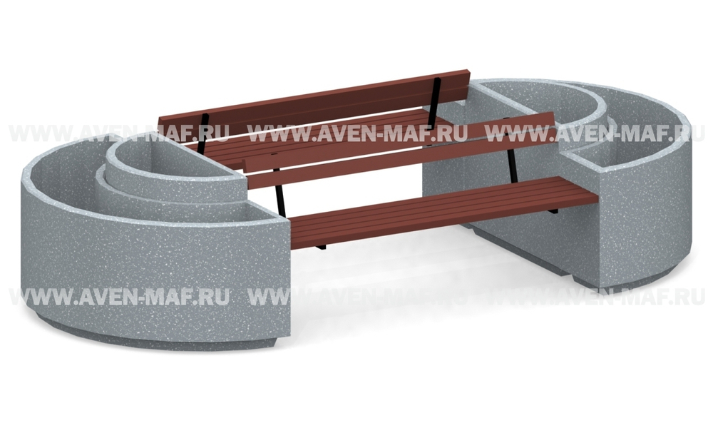 Вазон-комплекс для цветов со скамейками