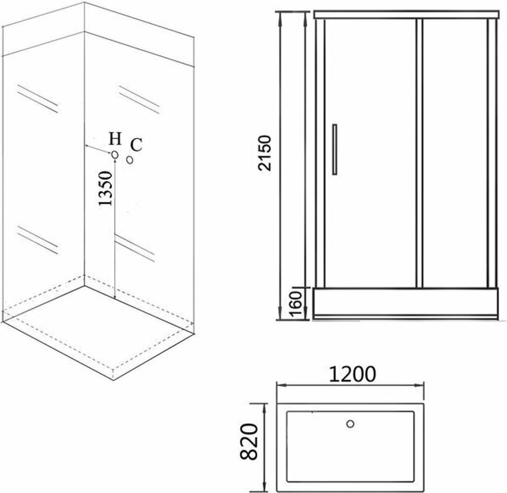 Душевая кабина Grossman Style GR267 (80x120x215) дверь раздвижная,5 мест