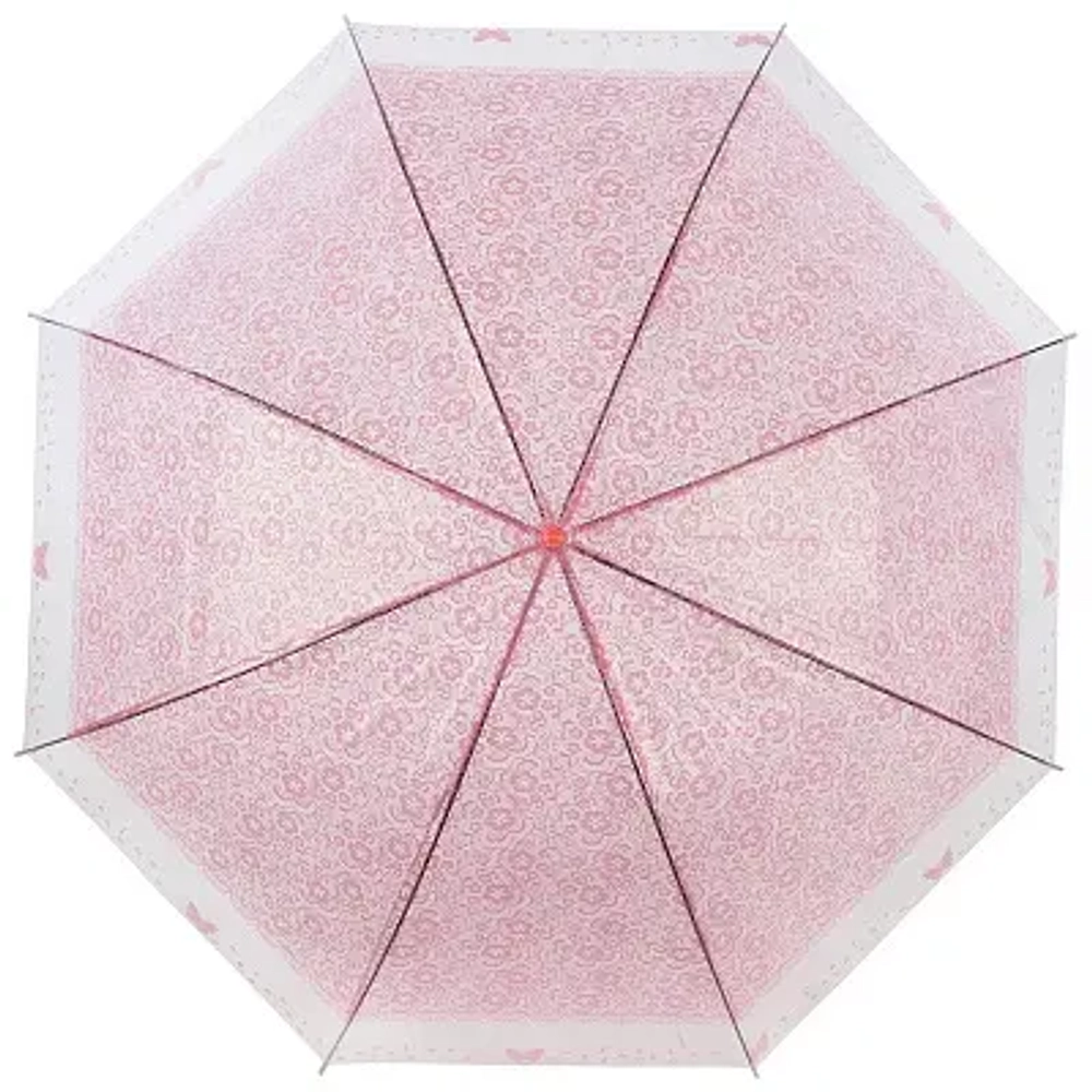 Зонт-трость полуавтоматический 90см «BASIC» розовый