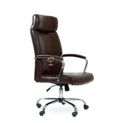 Кресло Barneo K-542 коричневая глянцевая кожа