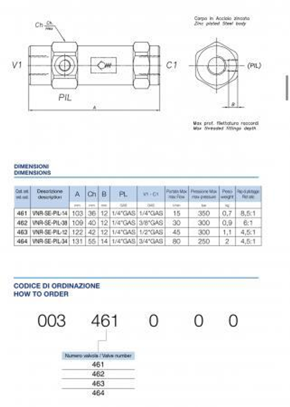 Гидрозамок односторонний 3-х линейный 003.462.OOO G3/8", 30 л/мин, VPBSL