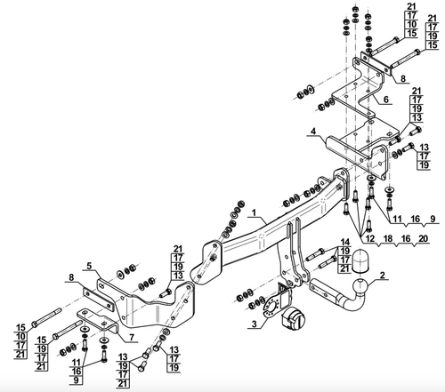 Фаркоп на Kia Sorento 2015-2020 (паспорт и сертификат в комплекте)(без электрики) Steinhof.K-039