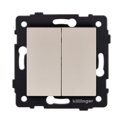 Выключатель кнопочный 2-клавишный 10А/250В, золотой Kollinger REA-S-011GD для Aspekt, Eleganz, Reflex