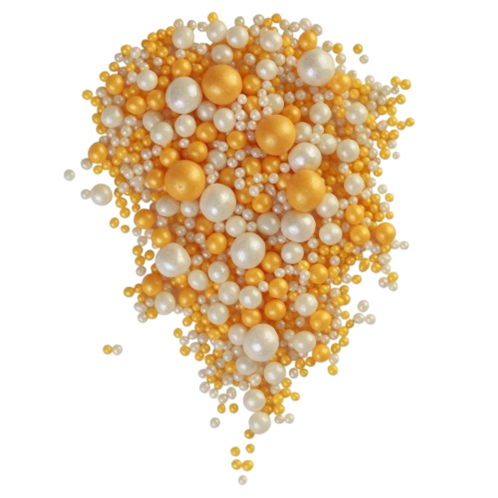Посыпка "Драже из глазури" (жемчуг золото/серебро) 50г