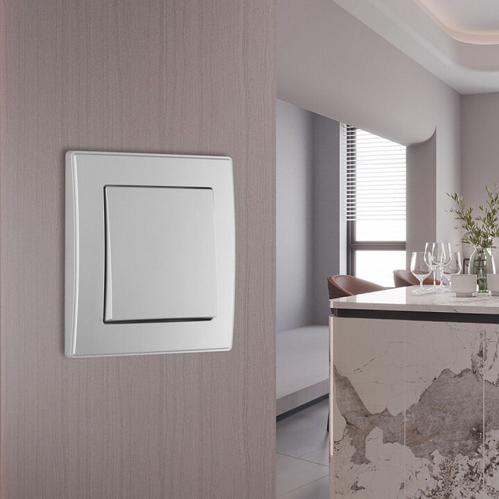 Выключатель одноклавишный Arte Milano SET06-1 SET06-1-30-1 silver