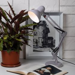 Настольный светильник ЭРА N-214-E27-40W-GY серый | Настольные светильники под лампу