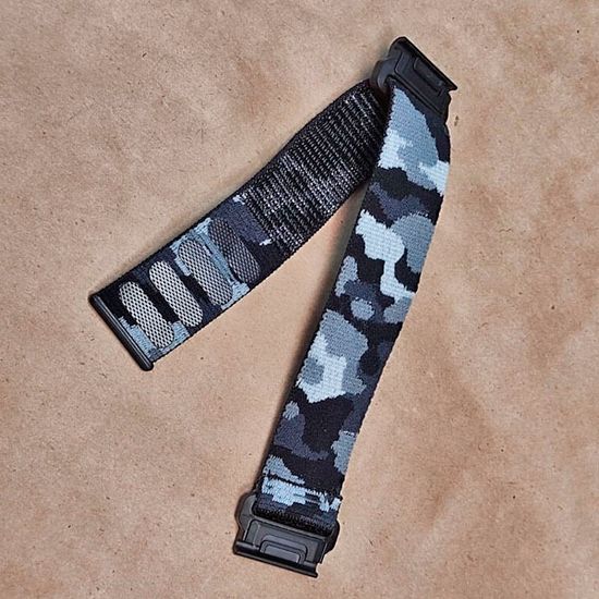 Ремешок TacFit 22 мм. для Garmin Fenix 7 / 6 / 5, Epix 2, Instinct / Instinct 2, Forerunner 9х5, Marq / Marq 2 нейлоновый быстросъемный Велкро (Камуфляж серый)