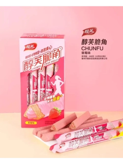 Хрустящие фитнес трубочки с Клубничной начинкой 22 г * 20 шт