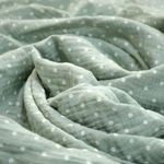 Муслин двухслойный "Горошек на зелёном"