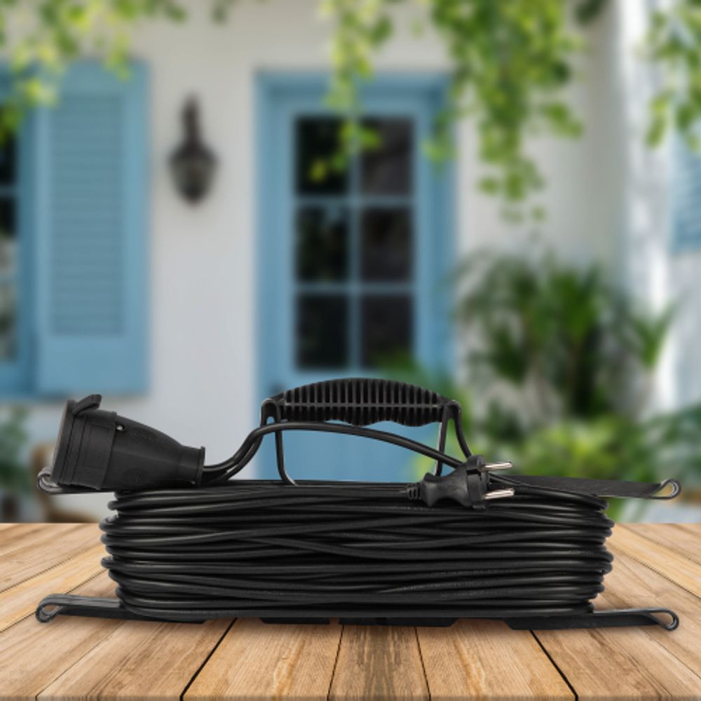 Удлинитель силовой ЭРА GREEN LINE FR-6-30m Greenline на рамке 1 розетка без заземления 30м ПВС 2x0.75мм2