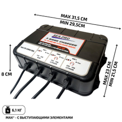 Зарядное устройство SEA-PRO ТЕ4-0287В (1х12В AGM, 1х12В LiFePo4, 1х24В LiFePo4)