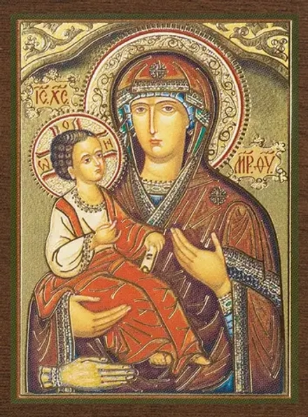 Икона БМ "Троеручица" 4х6 на МДФ-6