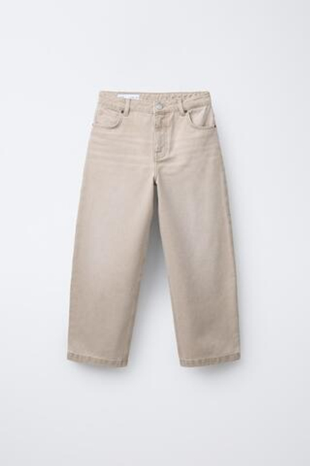 ZARA ДЖИНСЫ LOOSE FIT, ПЕСОЧНЫЙ