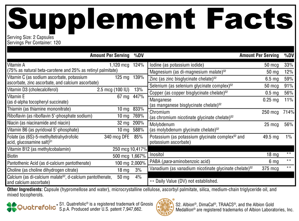 ActivNutrients® without Iron 240 Capsules