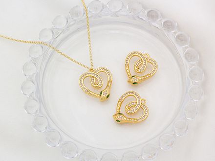 Подвеска "Змея" 19мм, со стразами