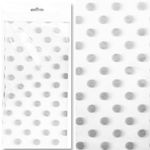 Упаковочная бумага, Тишью (0,5*0,75 м) Серебряные точки, Белый, 10 шт.