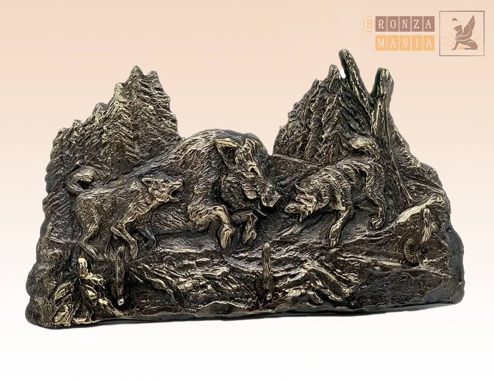 вешалка Охота волков на кабана - 3 крючка