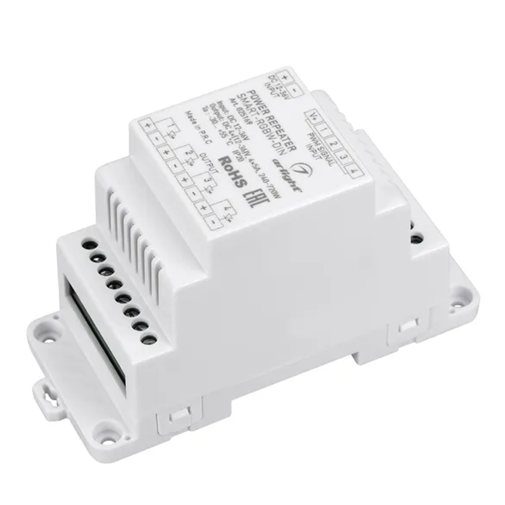 Усилитель SMART-RGBW-DIN (12-36V, 4x5A) (Arlight, IP20 Пластик, 5 лет) 025169
