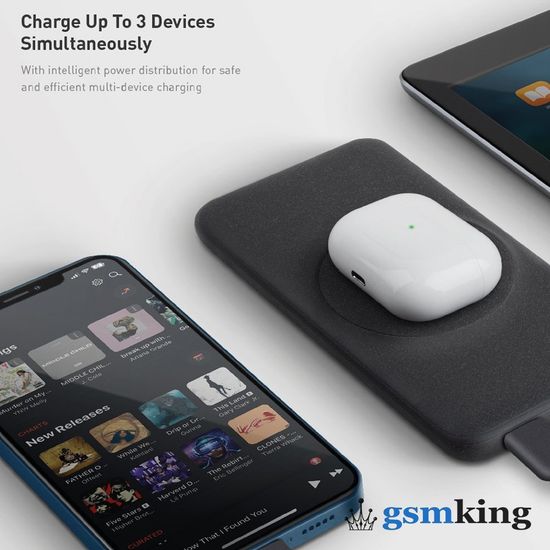 Uniq HYDE Air Click 10000mAH Magnetic Wireless Power Bank with 20W USB-C PD Gray