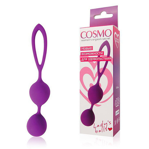Фиолетовые двойные вагинальные шарики 3,1см Bior Toys Cosmo CSM-23006