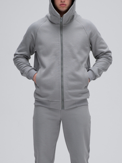 Костюм мужской спортивный на молнии (с начесом). Грей