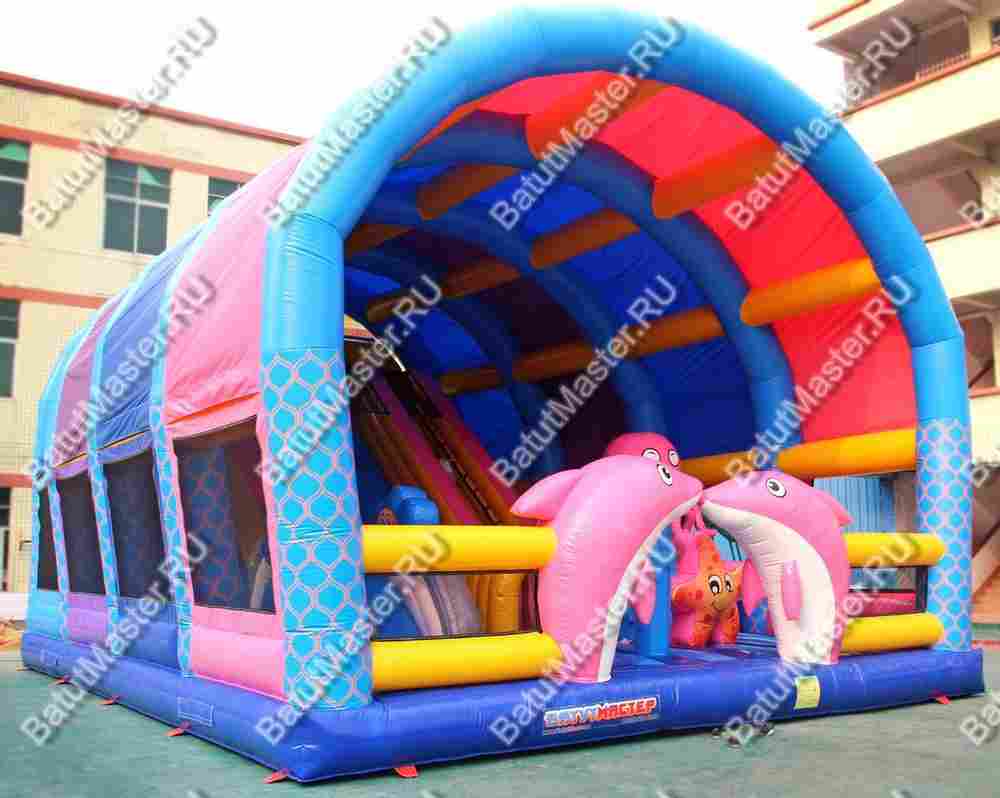 Надувной батут с крышей "Дельфинарий" 11*8*7 м