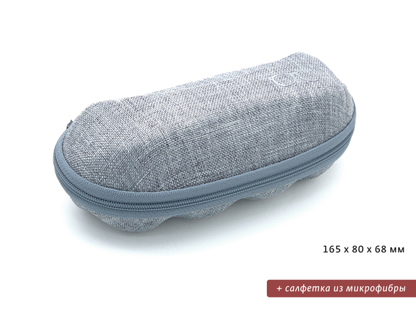 Футляр для очков с салфеткой C042 серый