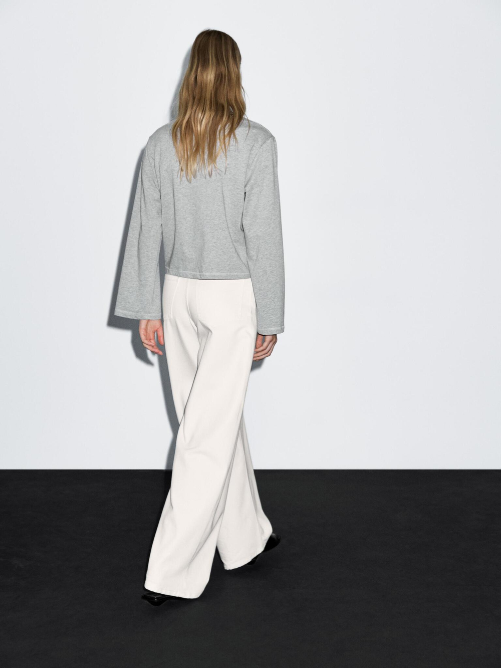 Massimo Dutti Джинсы с высокой посадкой, кремовый