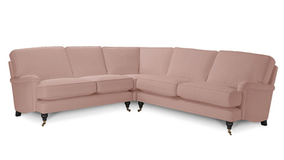 Угловой диван Бристоль (большой) Vivaldi 27 228*228*91 см, Розовый Велюр Нераскладной Фиеста