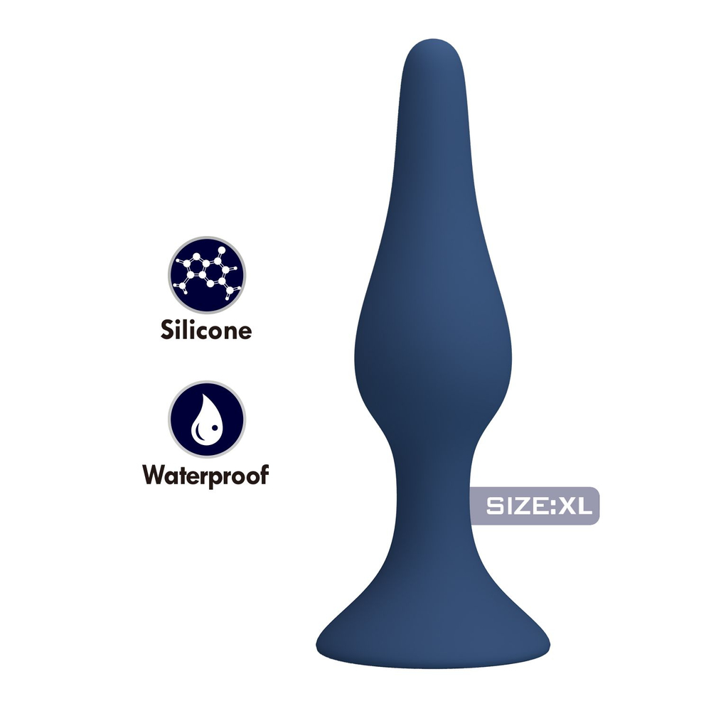 Синяя анальная пробка Slim Anal Plug XL - 15,4 см. (Цвет: синий)