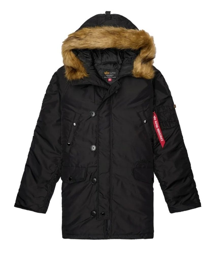 Парка Alpha Industries N-3B Logo Oxford Parka Black Парка Alpha Industries N-3B Logo Oxford Parka Black
