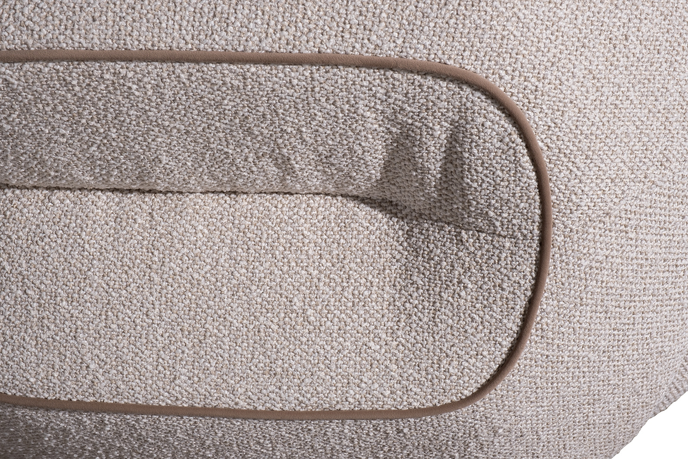 Диван Амели (Amelia) трехместный букле светлый 253x100x67см с бежевым кантом Garda Decor